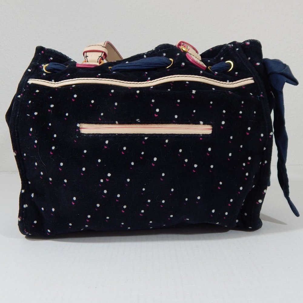 Juicy Couture Velour Bag Shoulder Navy Blue